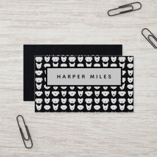 Patrón de logotipo de perro simétrico tarjeta de v