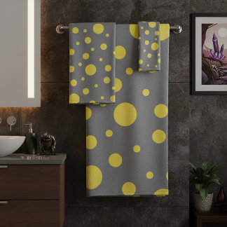 Patrón de lunares amarillo gris
