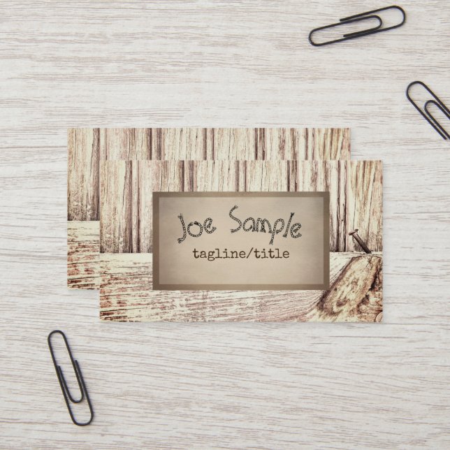 patrón de madera para tarjeta de visita de estilo  (Anverso/Reverso In Situ)