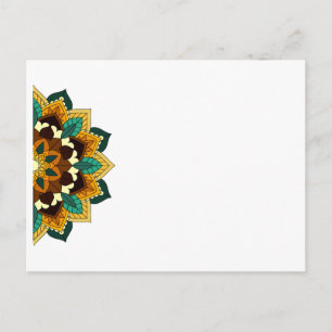 Patrón de Mandala 02 en anuncio amarillo y marrón 