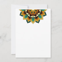 Patrón de Mandala 02 en tarjeta amarilla y tostado