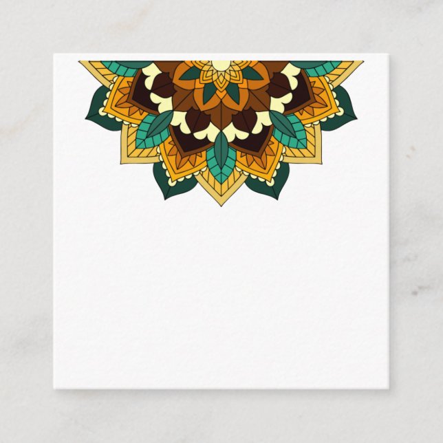 Patrón de Mandala 02 en tarjeta de gabinete amaril (Anverso)