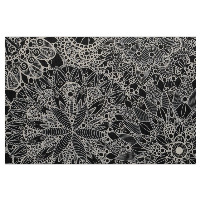 Patrón de Mandala en Tela Negra (Yarda)