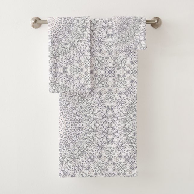Patrón de Mandala Gris y Lila (In situ)
