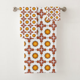 Patrón de mandala naranja y amarillo