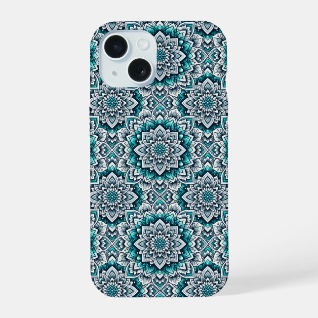 Patrón de mandalas turquesas (Reverso )