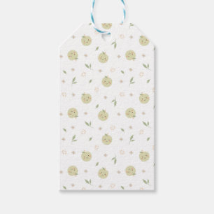 Patrón de manzanas felices - Etiqueta de regalo