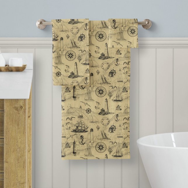 Patrón de mapa antiguo de cosecha náutica Decoraci (Subido por el creador)