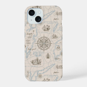 Patrón de Mapa Oceánico Vintage