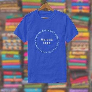 Patrón de marcas comerciales sobre camisetas azule
