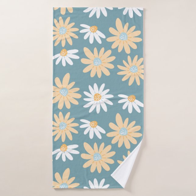 Patrón de mareas sin foco en flowe salvaje pequeño (Toalla de baño)