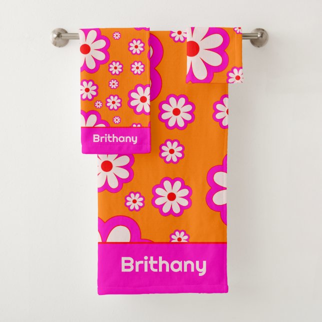 Patrón de margarita rosa y Naranja 70 Nombre flora (In situ)