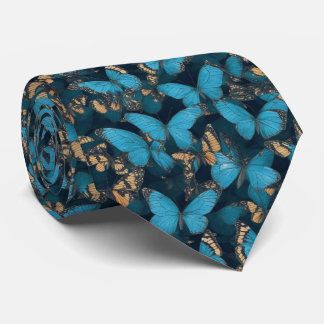 Patrón de mariposa azul, corbata de cuello