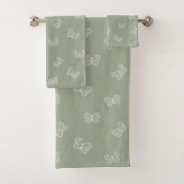 Patrón de mariposa boho neutro verde salvia modern