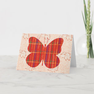 Patrón de mariposa en la tarjeta de nota de arte d
