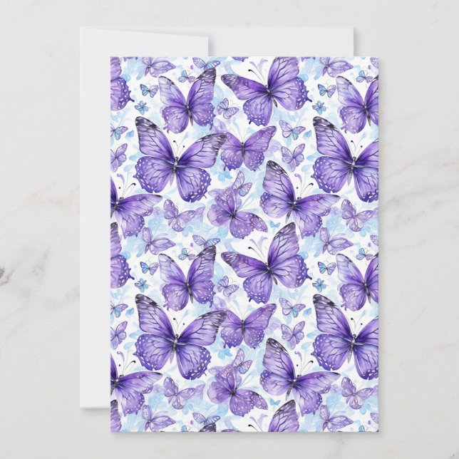 Patrón de mariposa púrpura Lavender Tarjeta de agr (Anverso)