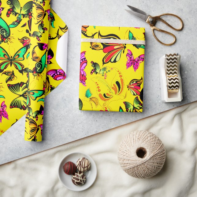 Patrón de mariposas Papel de ajuste (Artesanía)