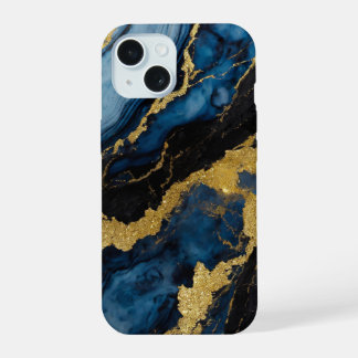 Patrón de mármol azul con oro