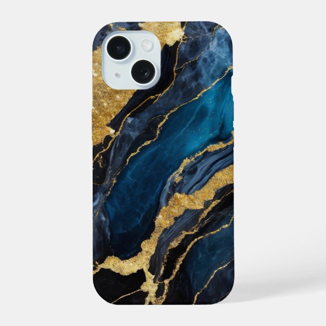 Patrón de mármol azul con oro (Reverso )