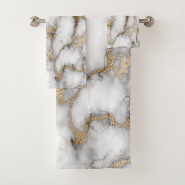 Patrón de mármol de oro blanco fresco y de moda (In situ)