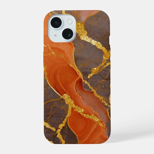 Patrón de mármol naranja con oro (Reverso )