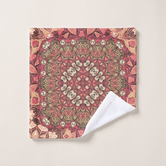 Patrón de medallón abstracto indio. Boho y gitano  (Toallita)