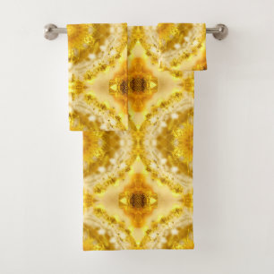 Patrón de medallón en patrón de batik amarillo mos