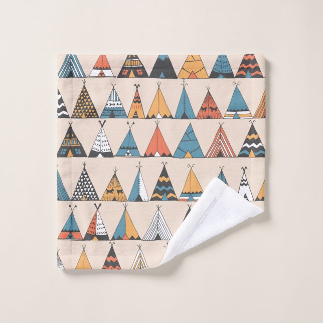 Patrón de melodía. Tienda de verano nativa Wigwam  (Toallita)