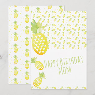 Patrón de mezcla de acuarela de piña de verano cum