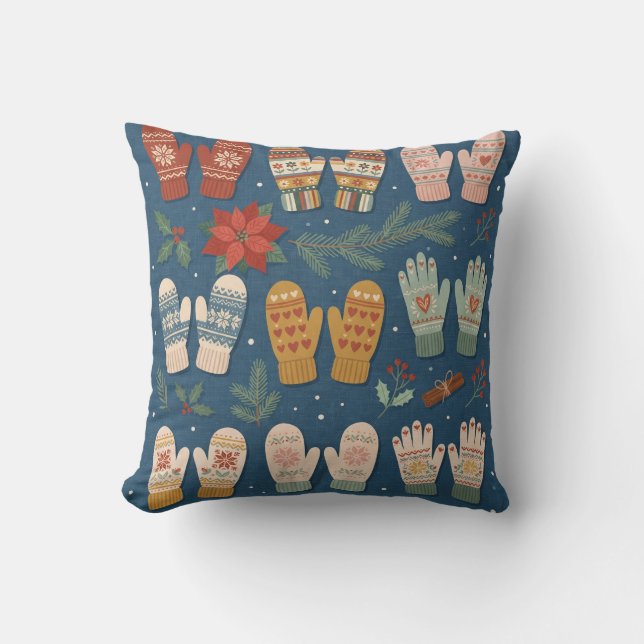 Patrón de Mitones de Invierno  Almohada (Anverso)