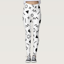Patrón de moda de los 80 negro y blanco Leggings