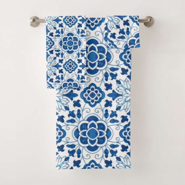 Patrón de mosaico de azulejos azules portugueses v (In situ)