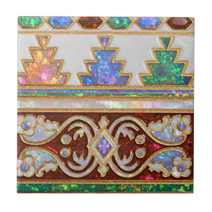 Patrón de mosaico de azulejos Zellij marroquí opal