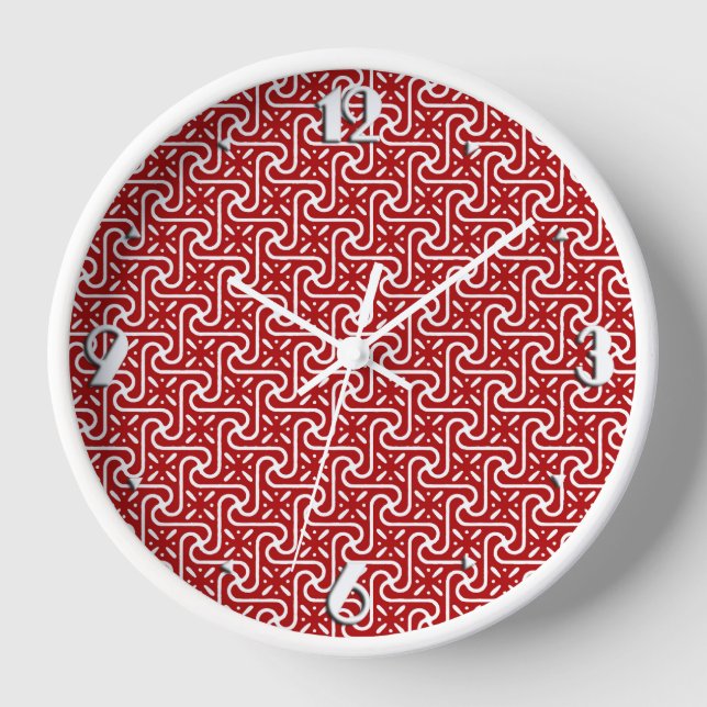 Patrón de mosaico egipcio, reloj rojo oscuro y bla (Anverso)