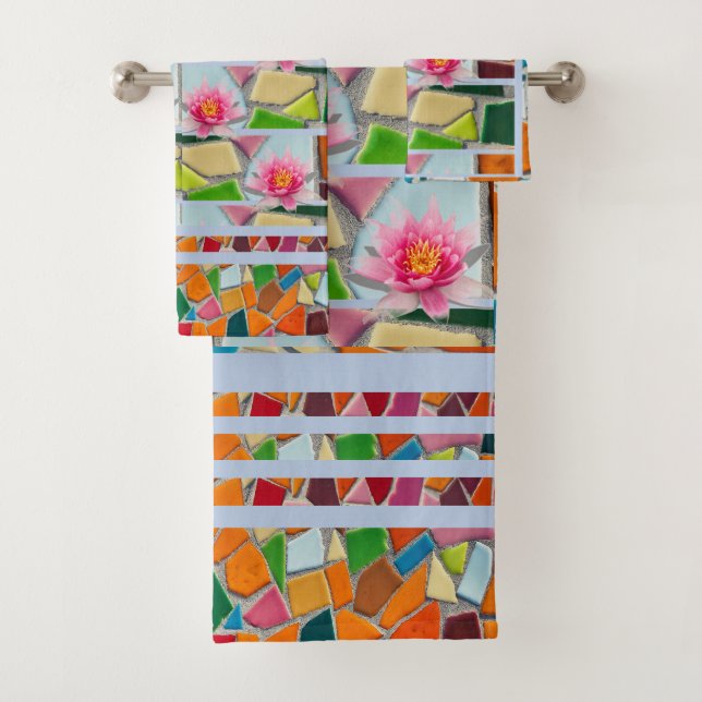 Patrón de mosaico gris azul de luz de Lily de agua (In situ)