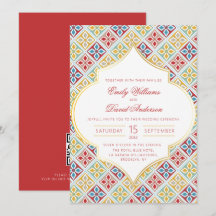 Patrón de mosaico marroquí Invitación a la boda QR