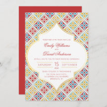 Patrón de mosaico marroquí Invitación a la boda ro