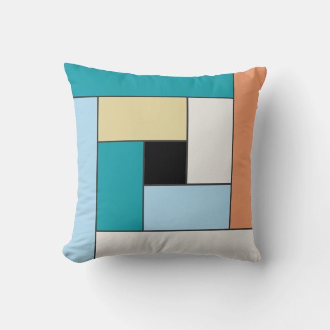 Patrón de mosaicos geométricos sobre el Cojín deco (Anverso)