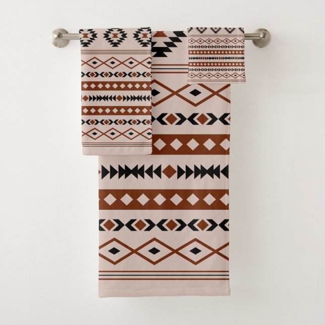 Patrón de motivos mixtos aztec Black Browns Taupe (In situ)