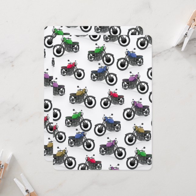 Patrón de motocicleta multicolor (Anverso/Reverso In Situ)