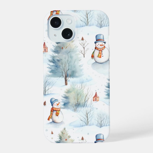 Patrón de muñecos de nieve felices (Reverso )