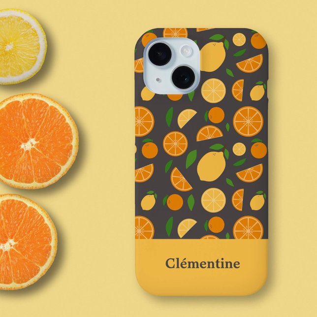 Patrón de naranja y limón (Orange & Lemon Pattern Phone Case)