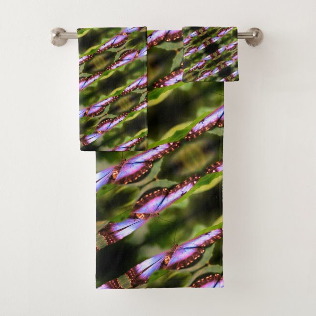 Patrón de naturaleza de cierre de mariposa azul (In situ)