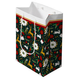 Patrón de Navidad    bolsa de regalo mediana