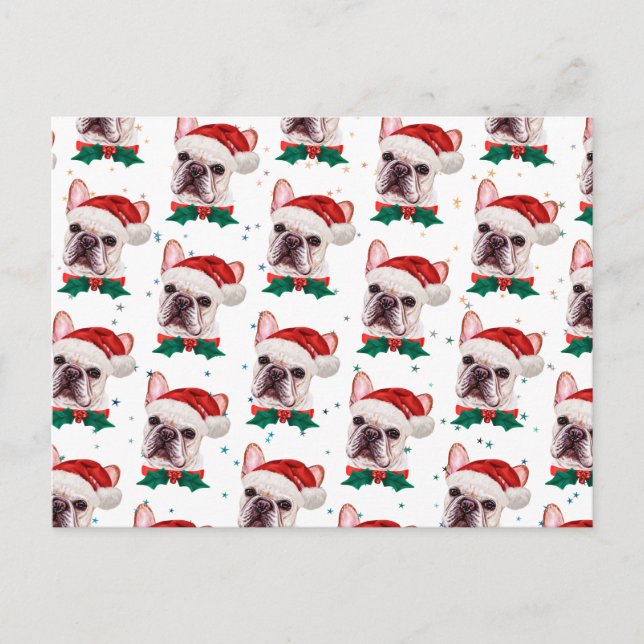 Patrón de Navidad de adorable perro Bulldog Francé (Anverso)