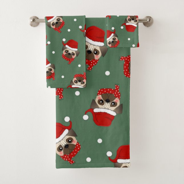 Patrón de Navidad de Pug Santa (In situ)