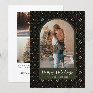 Patrón de Navidad moderno boho festivo arco foto