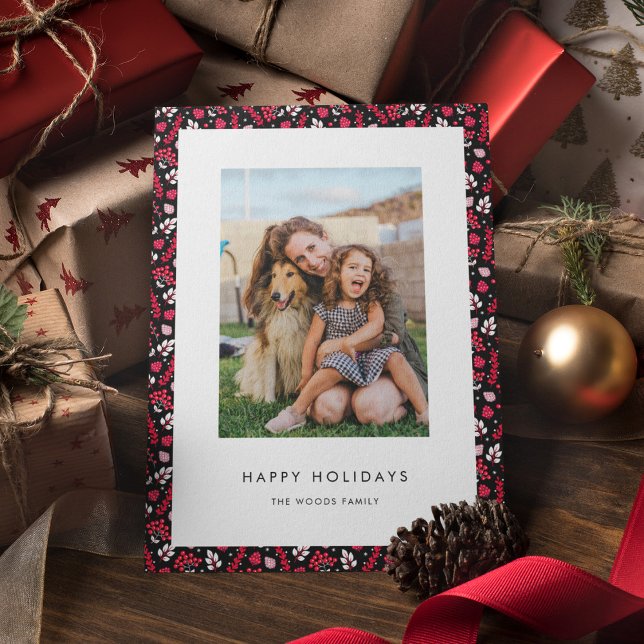 Patrón de Navidad negro y rojo rústico Foto (Subido por el creador)