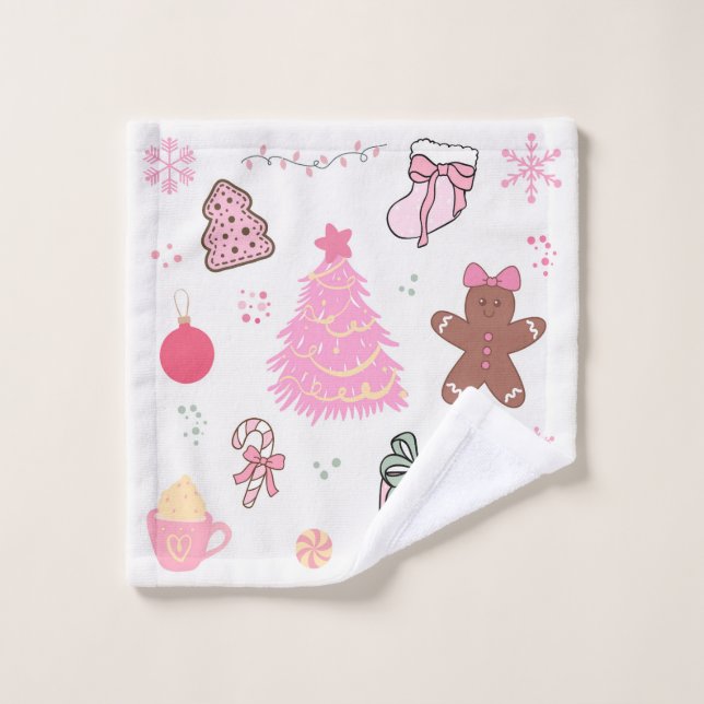 Patrón de Navidad Rosa (Toallita)