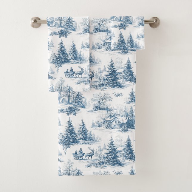 Patrón de Navidad Toile Azul (In situ)